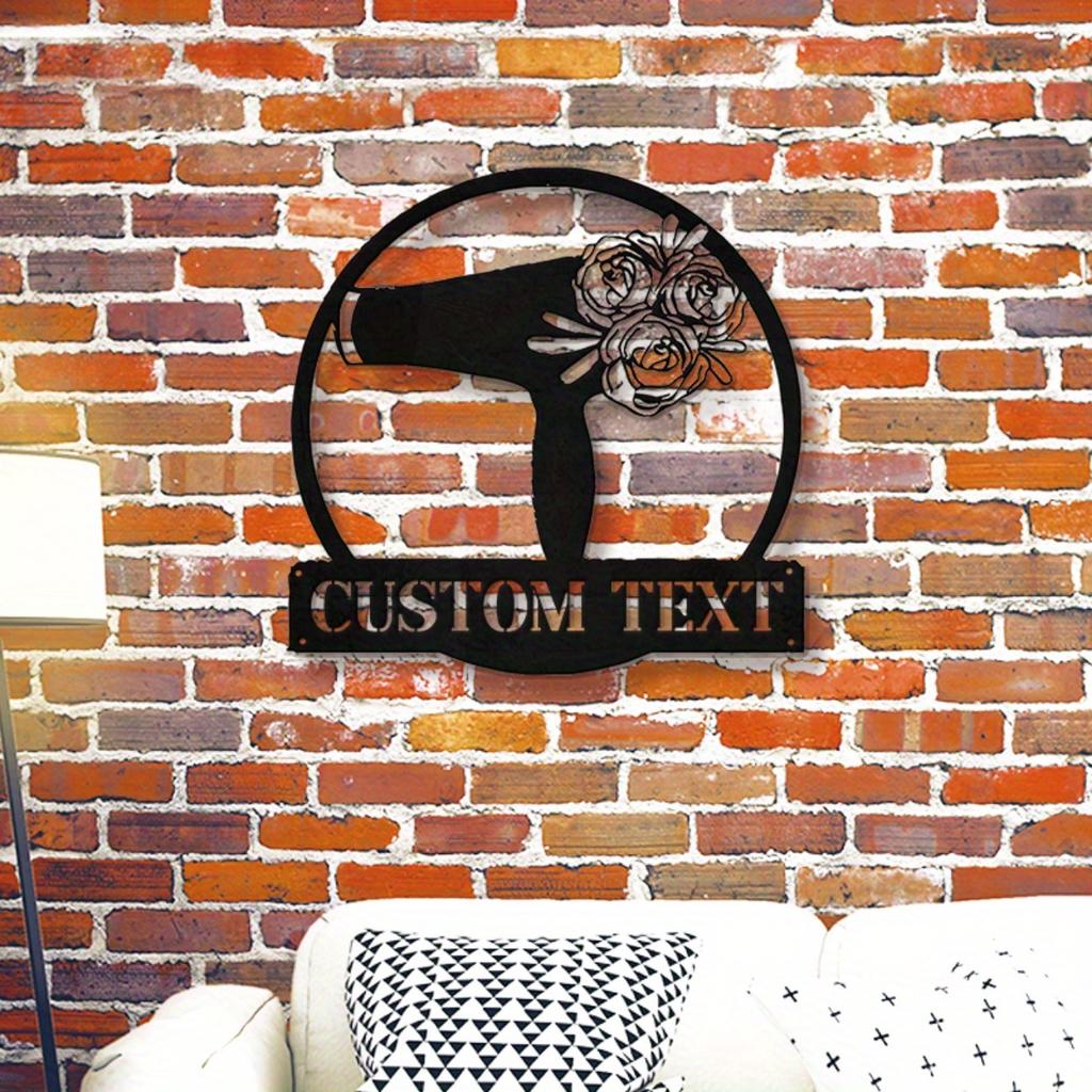 Custom Metal Sign for Hair Salon - Floral Hairstylist Decor Personalized Wall Art