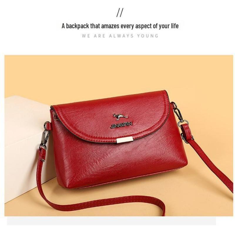 2024 Новый стиль женская сумка-мессенджер высокого класса, маленькая сумка из искусственной кожи, трансграничная торговля 22x14x7 cm красный