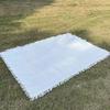 Linen Outdoor Picnic Mat Large Size Camping Ground Cloth Washable Tablecloth with Tassel  Grassland