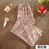 Plaid pants women's summer thin high waist drape loose narrow straight pants thin wide leg pants small casual pants