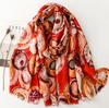 Winter Aztec Ethnic Circle Dot Fringe Viscose Shawl Scarf Lady High Quality Print Pashmina Stole Bufandas Muslim Hijab 180*90Cm
