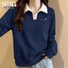 Women's Polo Collar Pullover Sweatshirt - Lucky Heart Series
