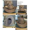 Solid Color Straw Hat Fashion Plaid Western Cowboy Hat Fashion Panama Hat  for Men and Women