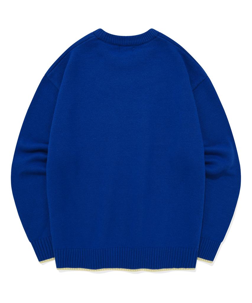 COVERNAT Lambswool C Logo Crewneck Knit Blue