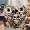 2D flat wooden tag, home wall decoration, housewarming gift for friends, three owl pattern