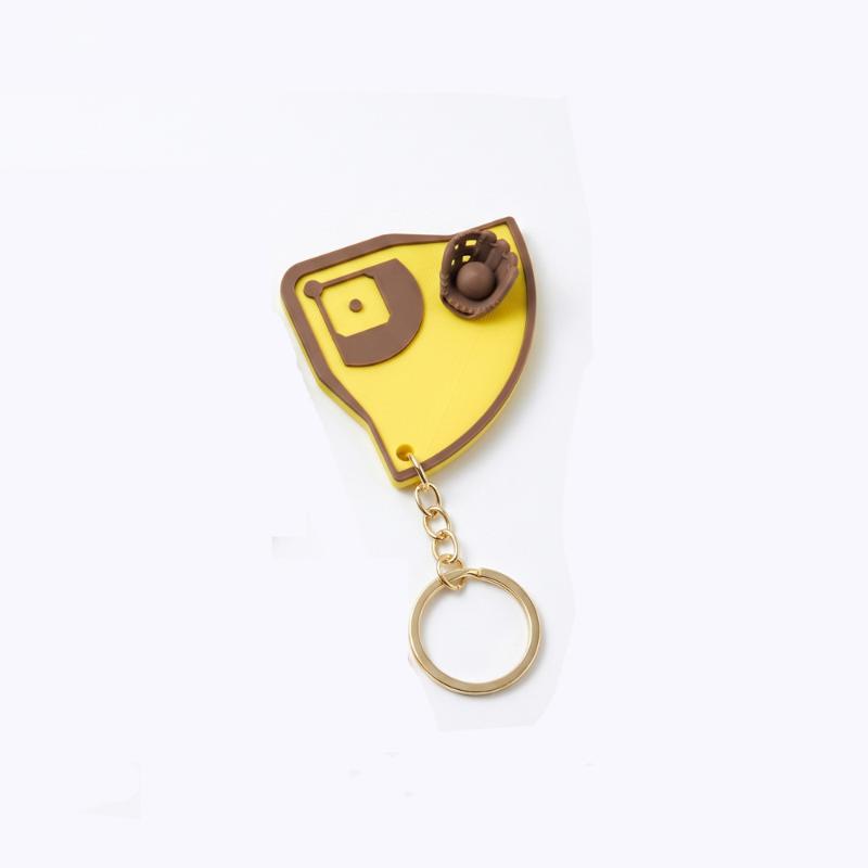 Baseball Field Shaped Keychain With 3D Glove Ball Design Soft Durable For Baseball Fans Bag Decoration Hanging Keyring