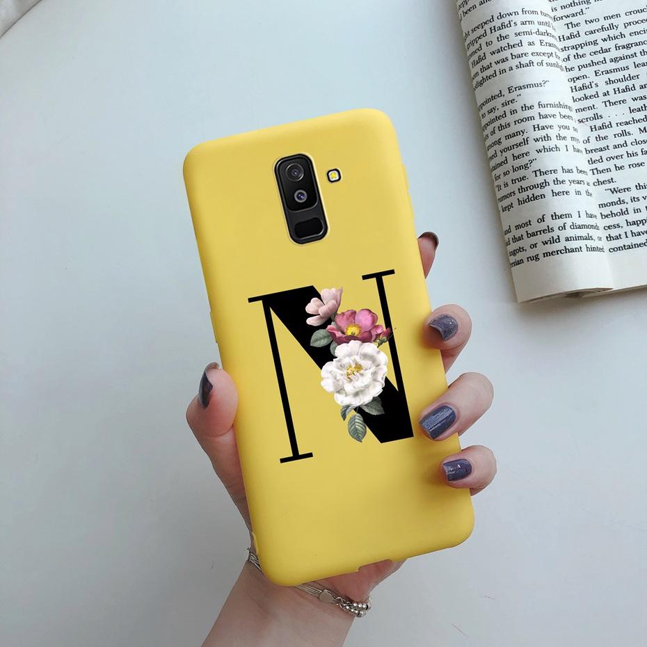 for Samsung Galaxy A6 2018 phone case A600 A600F for Samsung A6 a 6 plus 2018 A605 A605F A6plus case Beautiful 26 Letters cover