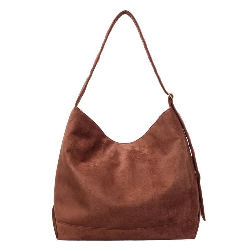 Minimalist Tote Bag for Women Fashion Shoulder Bag with Soft Suede Texture Large Capacity