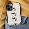 Cute Animal Cat Coffee Soft Phone Case for iPhone 17 Air 16e Pro max 15 Pro 13 14 Plus 11 12 MagSafe Magnetic Coque