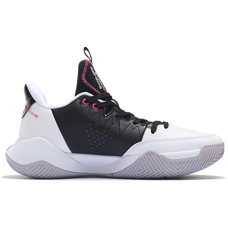 New LINING Storm Low Basketball Shoes Men Low Top Standard White/Black ABFS013-1