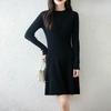Women Sweater Dress 100% Wool TIDENOVEL O-neck Knit Long Pullover Winter Jumpers Wool Long Dress Female