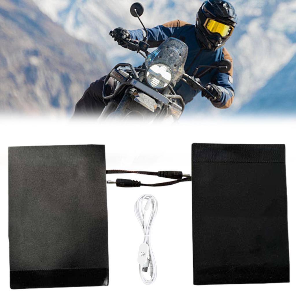 Motorcycle Heated Grips 3 Temperature Settings Cycling Hand Heater Motorcycle Heated Grips Cover for Winter Cold Weather Scooter