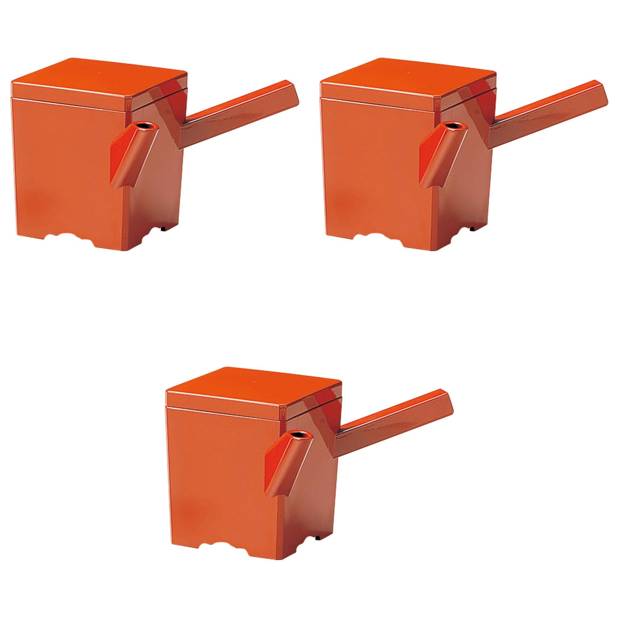 

Set of 3 Yuto Square Vermilion Jutsuji ABS Resin Setomonohonpo [A] (Large) [10.8×10.8×12.8cm (620cc)]