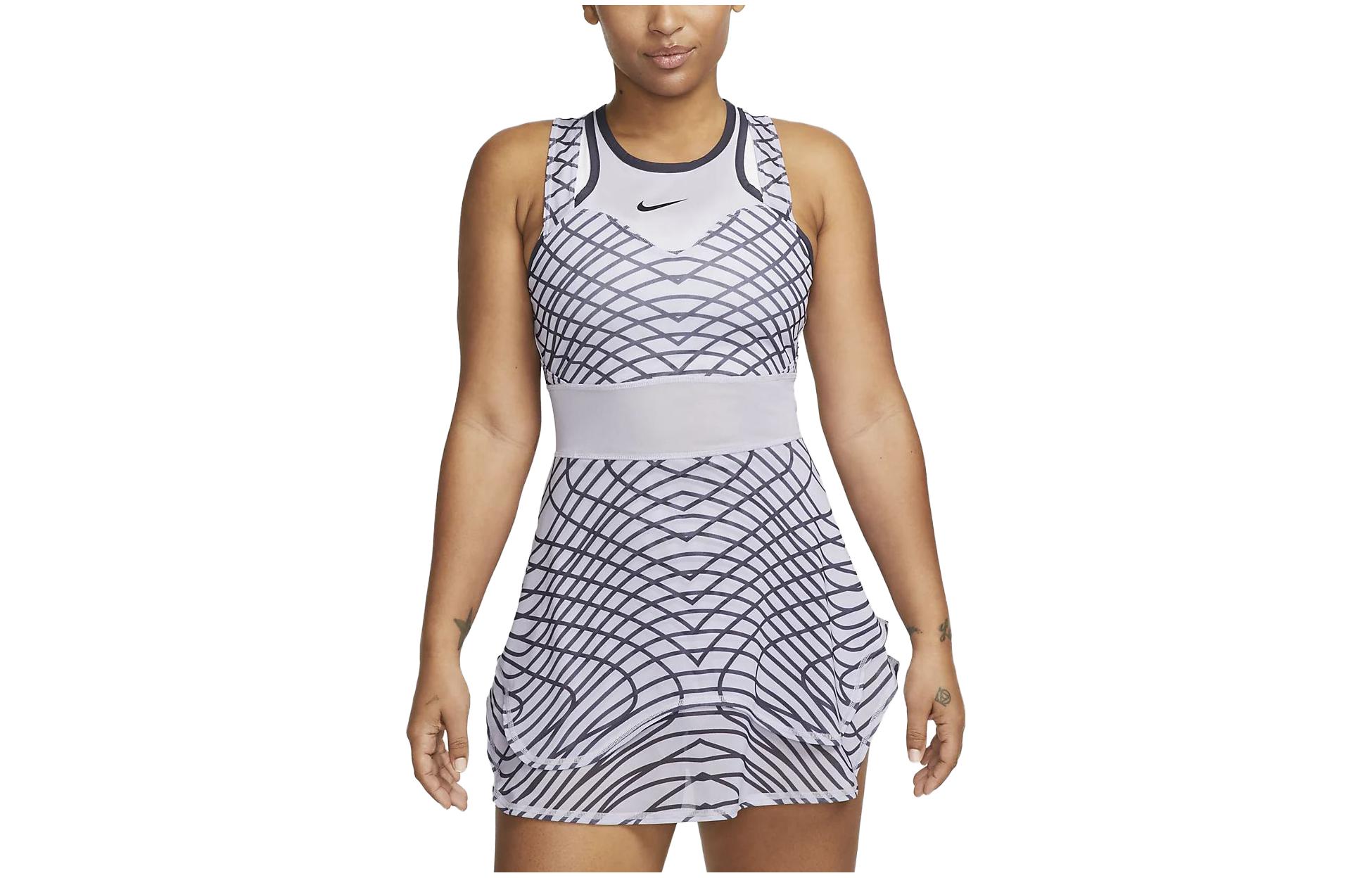 Nike Sleeveless Dresses Women s Oxygen Purple Crew Neck Moderate Short DR9739-536 S