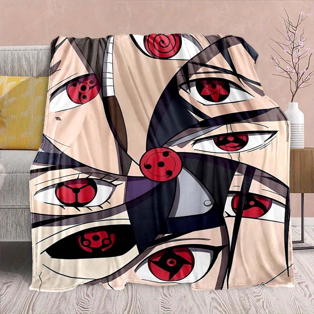 Naruto Anime Flannel Blanket - Soft Warm Perfect for Sofa, Bedding Camping Travel Office Home Decor -QJY