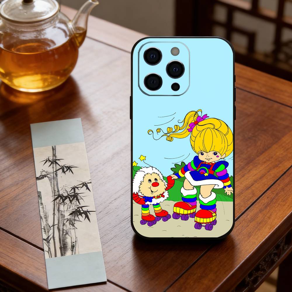 Cute Retro Rainbow Pony Phone Case For iPhone 17,16,15,14,13,12,11 Plus,Pro Max,XS,Soft Silicone Black Cover
