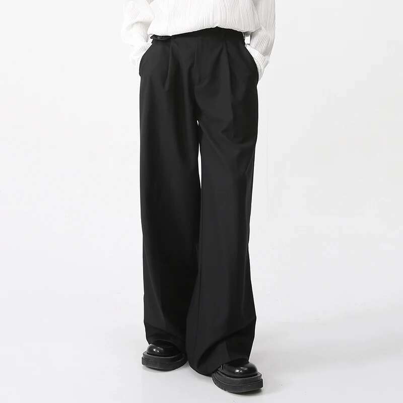 BeatStreet Men's Wear Spring New Suit Pants Loose Straight Korean Fashion Simple Solid Color Male Casual Trousers Wide Leg