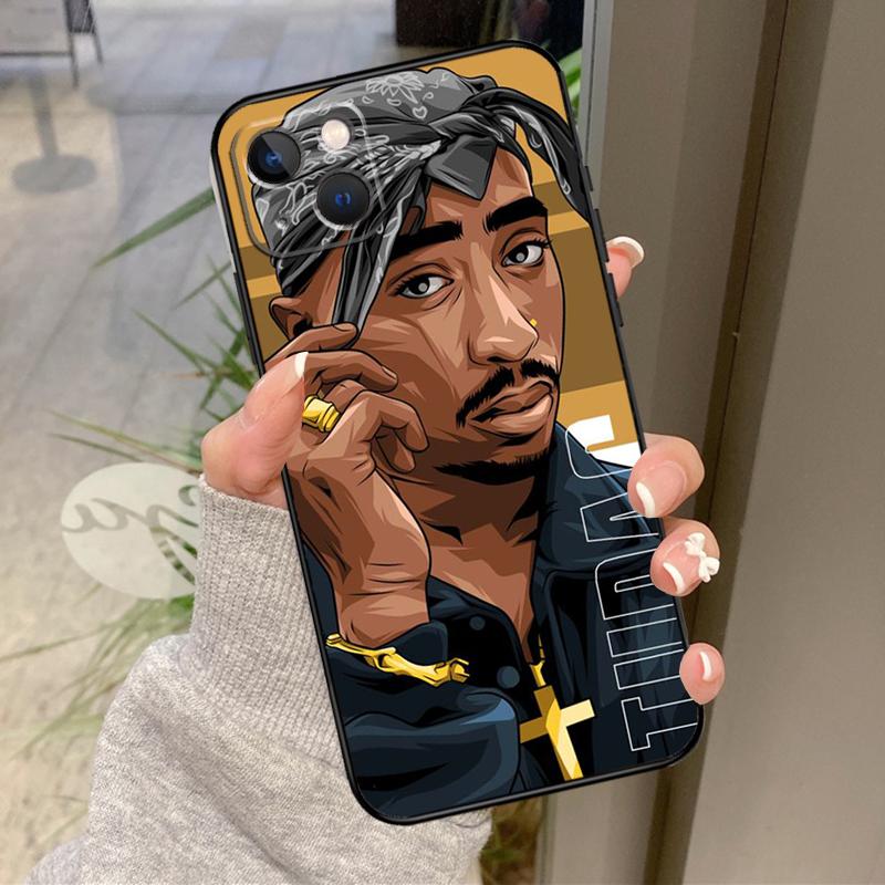 Rapper 2pac Singer Tupac Case For iPhone 16 Pro Max 15 14 12 11 13 17 Pro Max Plus 12 13 Mini 16e 17 Air Back Cover
