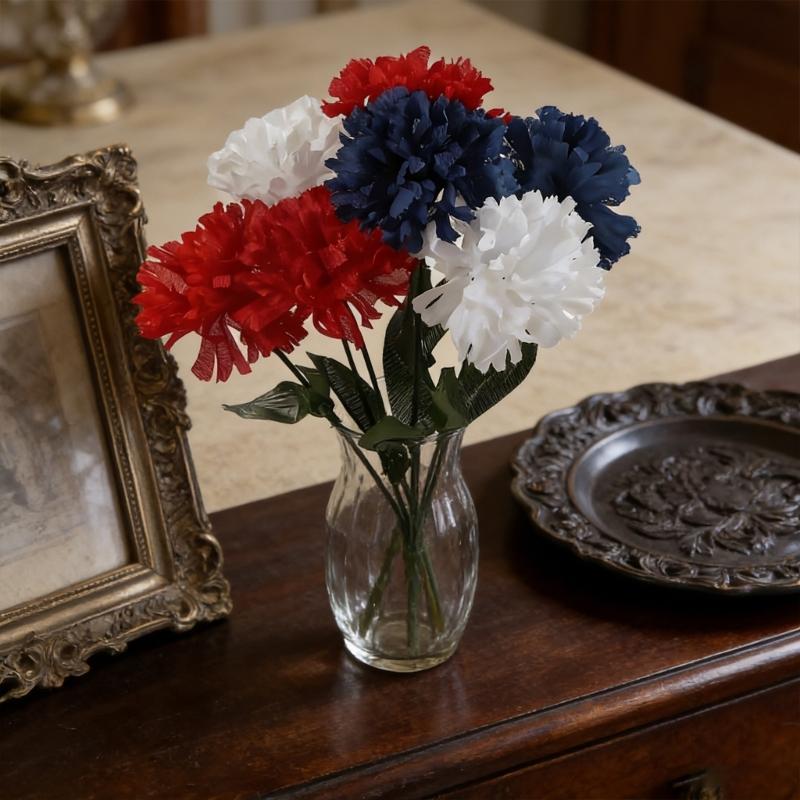 Independence Day Flower Arrangement Realistic Artificial Plastic Flower For July 4th Holiday Party Table Centerpiecess