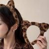 Plush Cat Ears Headband Vintage Leopard Print Hair Hoops Cute Festival Accessories Fashion By Clips Ribbon for Hair Hair Hoop