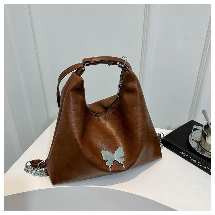 Fashionable Big Capacity 2024 Butterfly Bow Tote Bag For City Chic Style коричневый