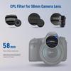 NEEWER 58mm PL Circular Polarizing HD Optical Polarizing Enhances Eliminates Reduces Lens Filter Filter, Glass, 30-Layer Nano-Coated Film, Contrast,