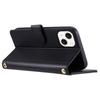 For iPhone 14 Leather Case Rhombus Grid Pattern Phone Wallet Cover