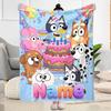 Bluey's Colorful Friends Customize Your Name Blanket Gift Customizable Blanket Ultra-Soft Great for Home Decor Seaside Nap Bedding for All Occasions