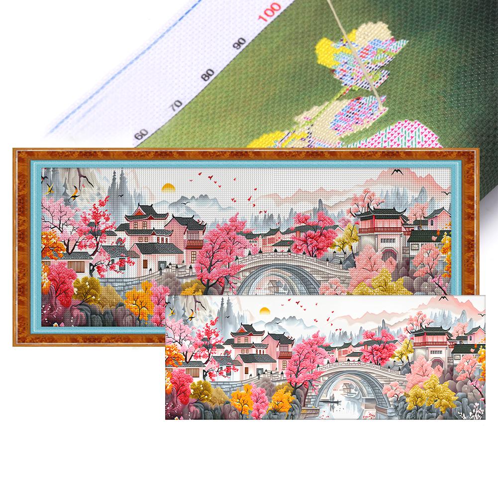 

# Набор для вышивки крестом Полная вышивка из эко-хлопка 11CT с принтом Весна 190x75c