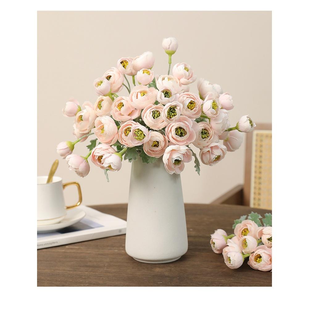 Artificial Camellia Flocked Camellia Silk Camellia Flowers Adjustable Wire Stems