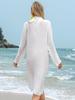 Plus Size European & American Beach Cover-Up Robe - Sexy Loose Shirt Style Long Dress for Women
