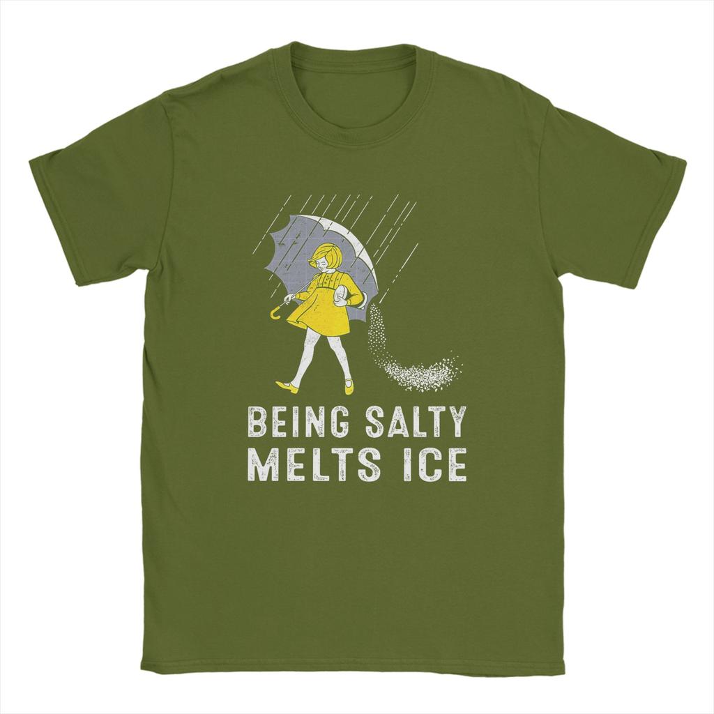 T Shirt Beach Vintage Being Salty Melts Ice Hippie T Shirts 100 Cotton Tee Shirt for Adult Y2K Retro Custom Short Sleeve Tees