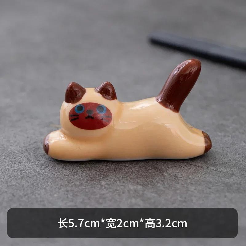 1/5pcs Cute Cat Dog Spoon Fork Rest Tableware Storage Cutlery Stand Chopsticks Holder Ceramic Knife Racks Kitchen Tablewares