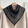 71 meters white chain cotton and linen small square scarf silk scarf women's spring and autumn winter scarf scarf high-end scarf
