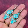 Turquoise Slice Earrings Gemstone Jewelry, 925 Solid Sterling Silver Earrings, Handmade Earrings Gift For Birthday Jewelry