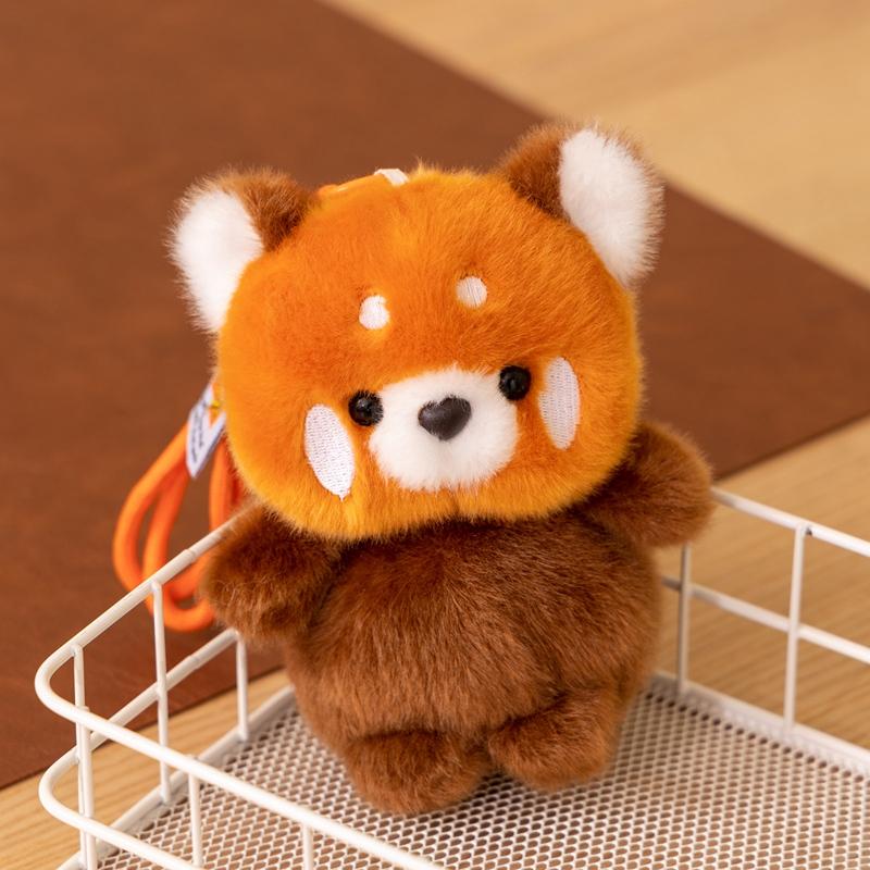 Kawaii Zoo Animal Plush Cute Toy Doll Keychain Set Penguin Red Panda Elephant Capybara Ultra Soft Bag Charm