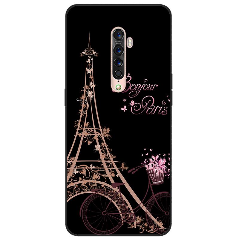 Für OPPO Reno 2 Hülle Weiches TPU-Silikon Cartoon Rückseite Handyhüllen TPU Schwarzer Stoßfänger für Hülle PCKM70, PCKT00, PCKM00, CPH1907