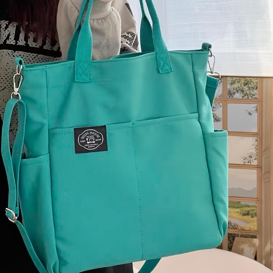 Stilig ensfarget totebag Slitesterk Organisert med flere lommer Allsidig skulderveske for kvinner Chic avslappet håndveske lommebok for hverdagsbruk