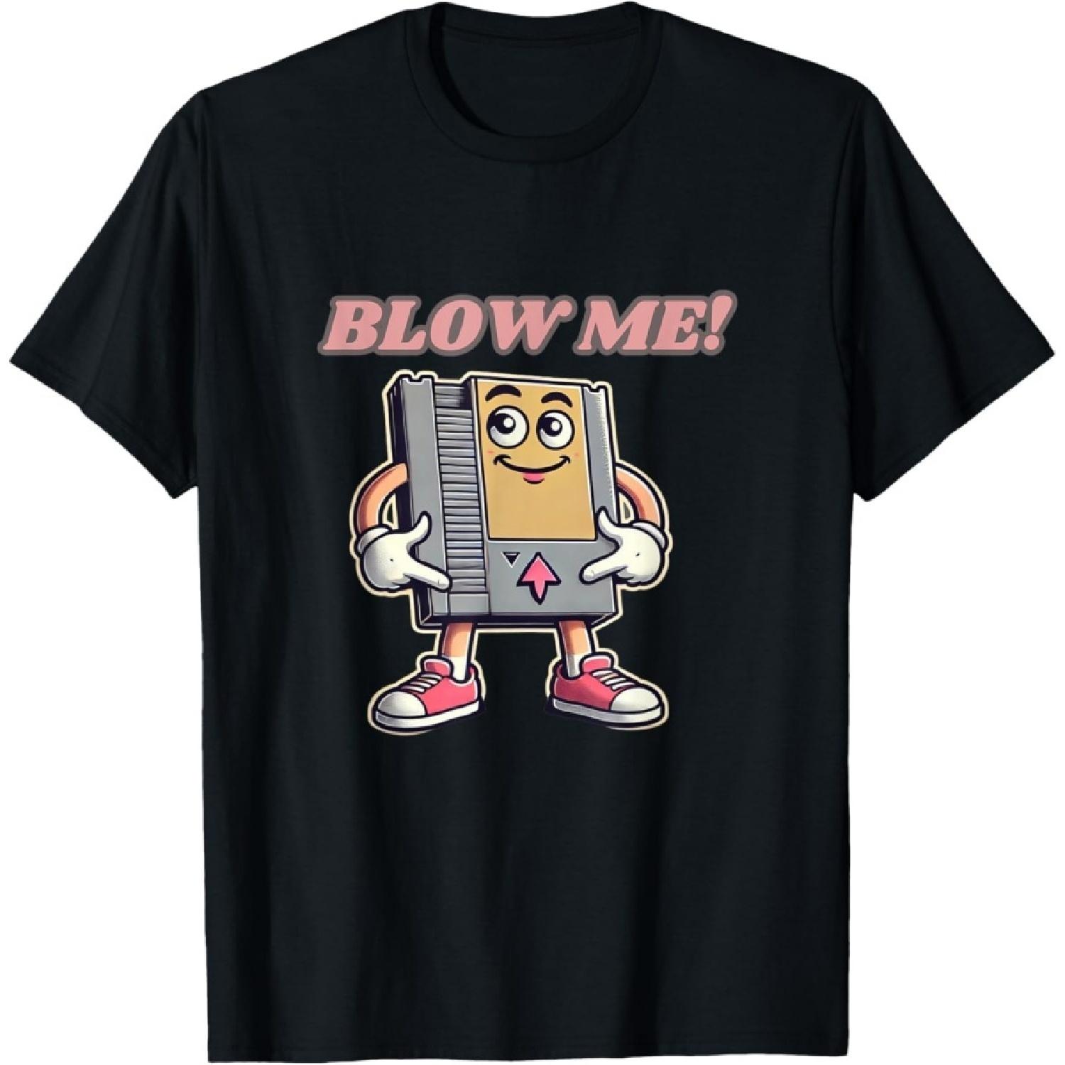 iDestiner Blow Me Funny Retro Gamer T-Shirt S