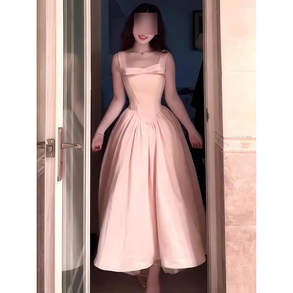 Daughter-in-law Style Outfit Pink Camisole Dress Is Beautiful, Unique and Beautiful, Versatile Waist A-line Skirt Summer