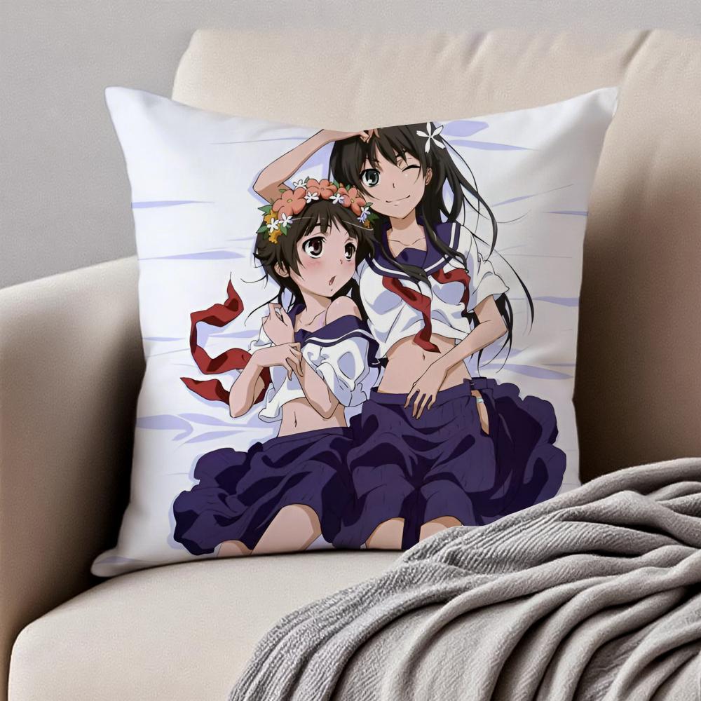 Hot SciFi Anime AA Certain Scientific Railgun Cushion Cover Pillowcase Antidustmite Invisible Zipper Short Plush Sofa Cushion