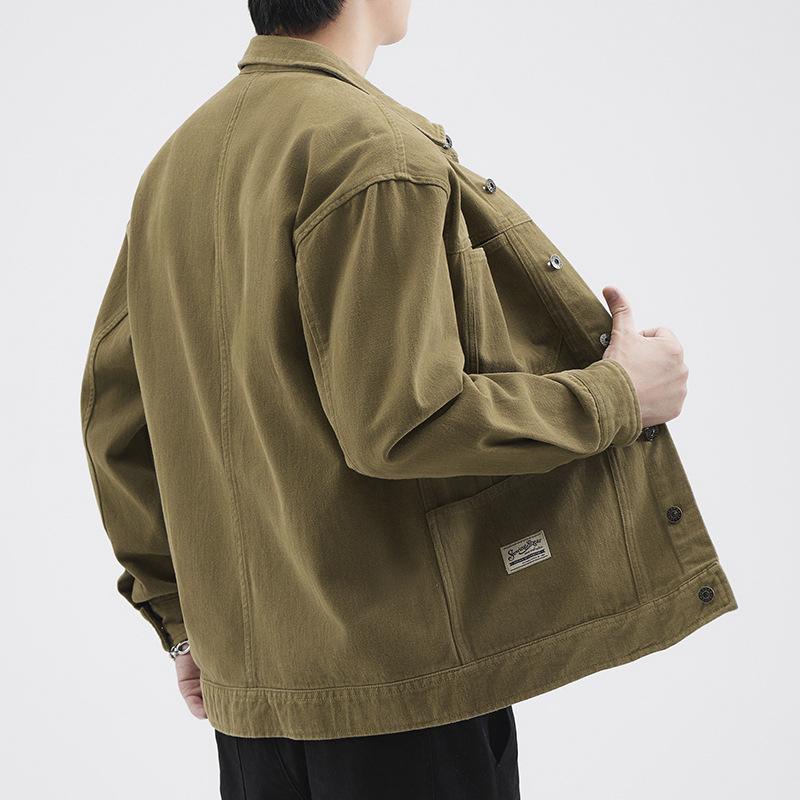 Japanese Retro Tooling Shirt Jacket Men'S Loose Large Size Casual Jacket Versatile Top Trendy Brand