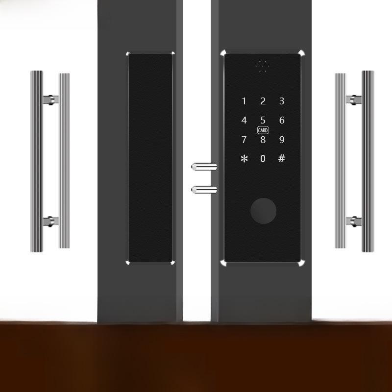 Punch-Free Glass Door Smart Lock: Remote-Controlled Fingerprint Lock for Single & Double Doors