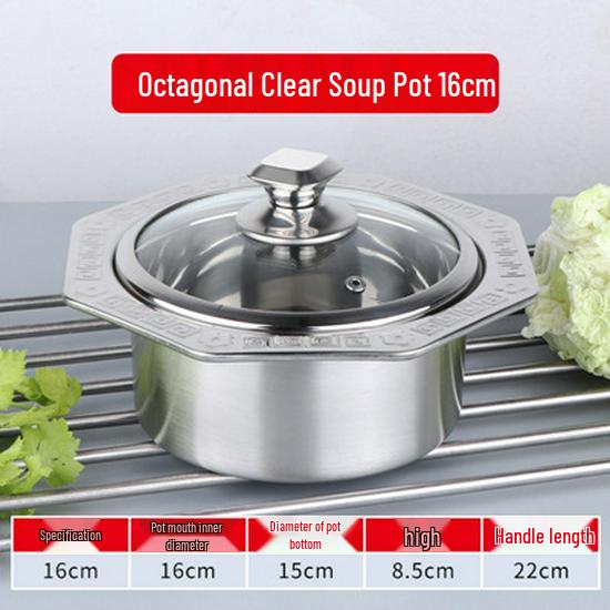 Stainless Steel Single-Serve Mini Hot Pot with Induction Compatibility and Extra Thick Design for One Person