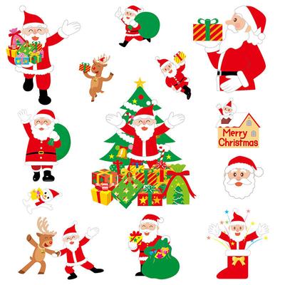 Elektrostatischer Weihnachtsaufkleber, elektrostatischer Aufkleber für Hotels, Einkaufszentren, Fensterdekoration, Weihnachtsdekorationsbedarf