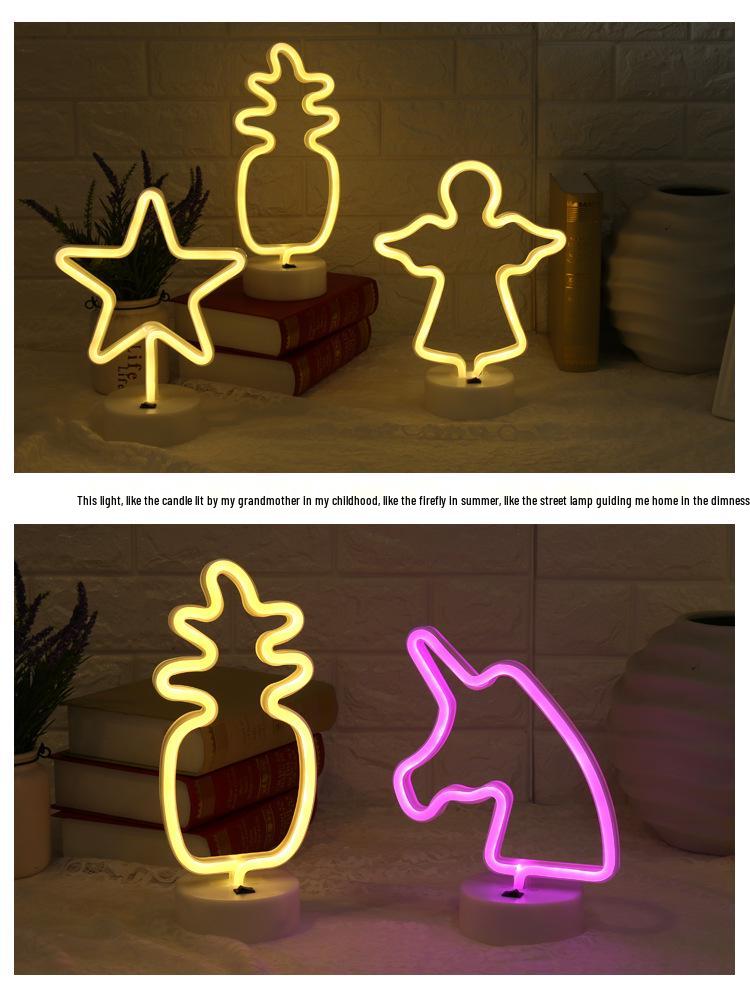 Creative LED Heart Neon Light - Romantic Atmosphere Table Lamp for Bedroom Decor