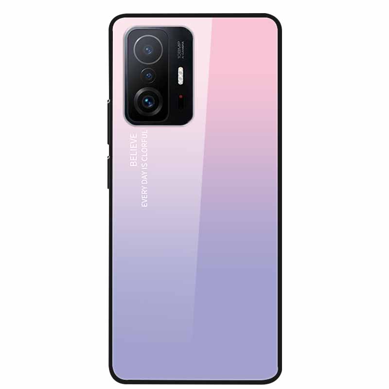 For Xiaomi 11T Pro Glass Case Hard Tempered Glass PC Cover Phone Case For Xiaomi Mi 11T 11 T Pro Shockproof Cartoon Funda Coque