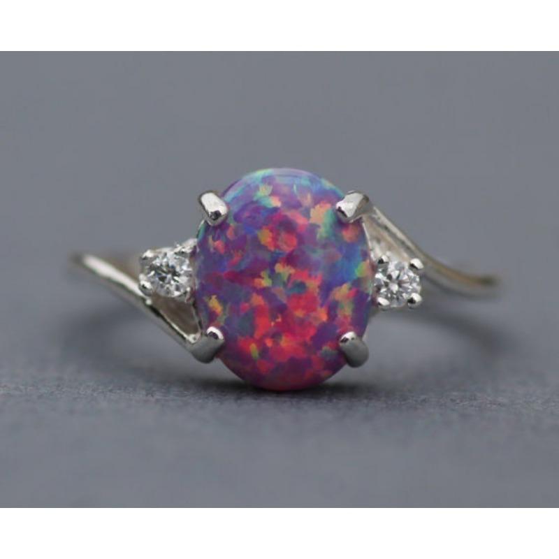 

New Jewelry Romantic Couple Opal Ring, Fashion Jewel Women s Jewelry 11 фіолетовий