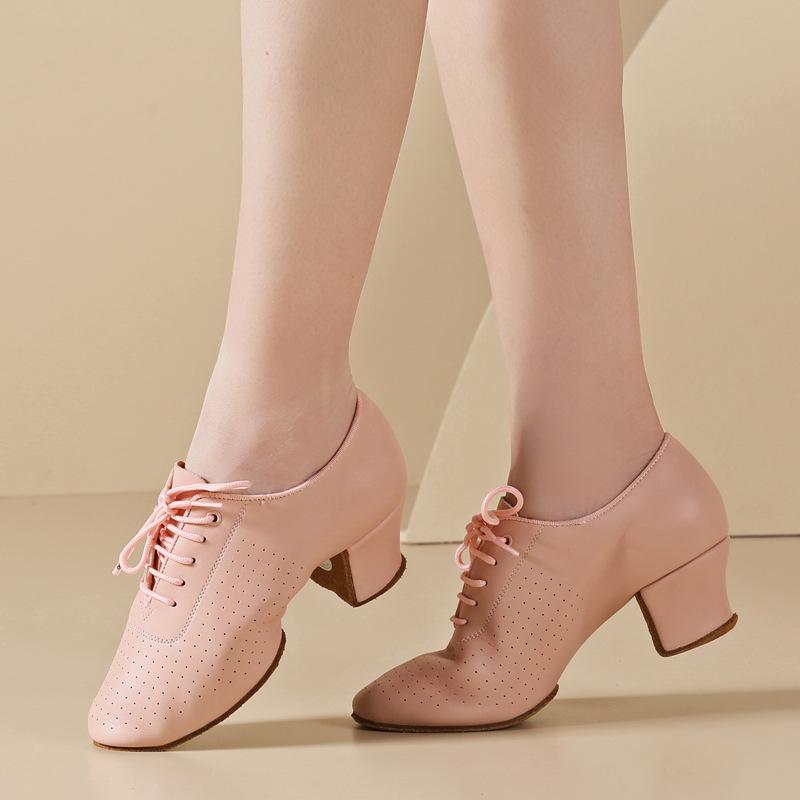 TWBEB Damen Moderne Standardtanzschuhe Leder Trainings Tanzsneaker Damen Frau Tango Latein Tanzschuhe Sneakers 3,5/5CM