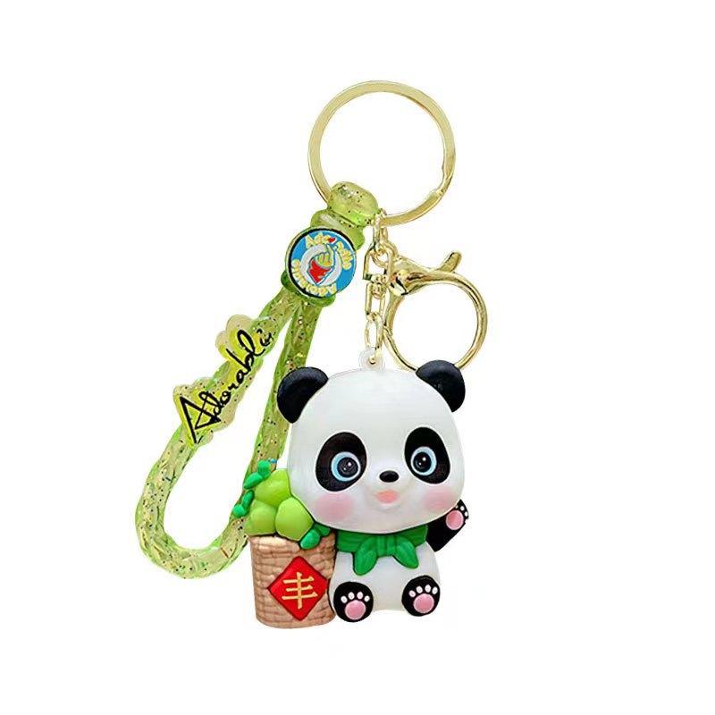 Guochao Creative Harvest Giant Panda Exquisite Cute Pendant Car Keychain Children's Toy Small Gift